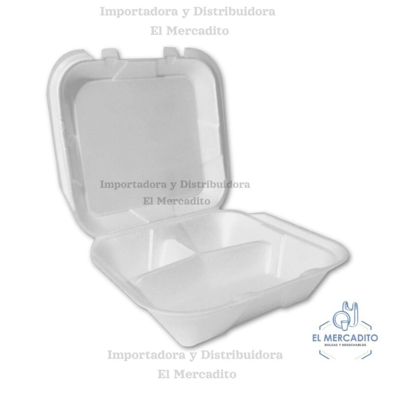 Bandeja 9X9 Con División Biofoam, en paquetes de 50 unidades