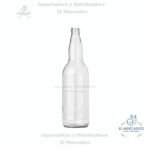 2421 Botella Transparente Vidrio 750 ml / 25 oz Rosca Plastica C-2421