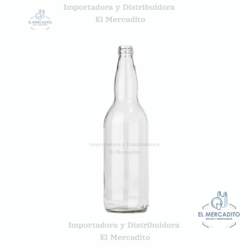 Botella Transparente Vidrio 750 ml / 25 oz Rosca Plastica C-2421