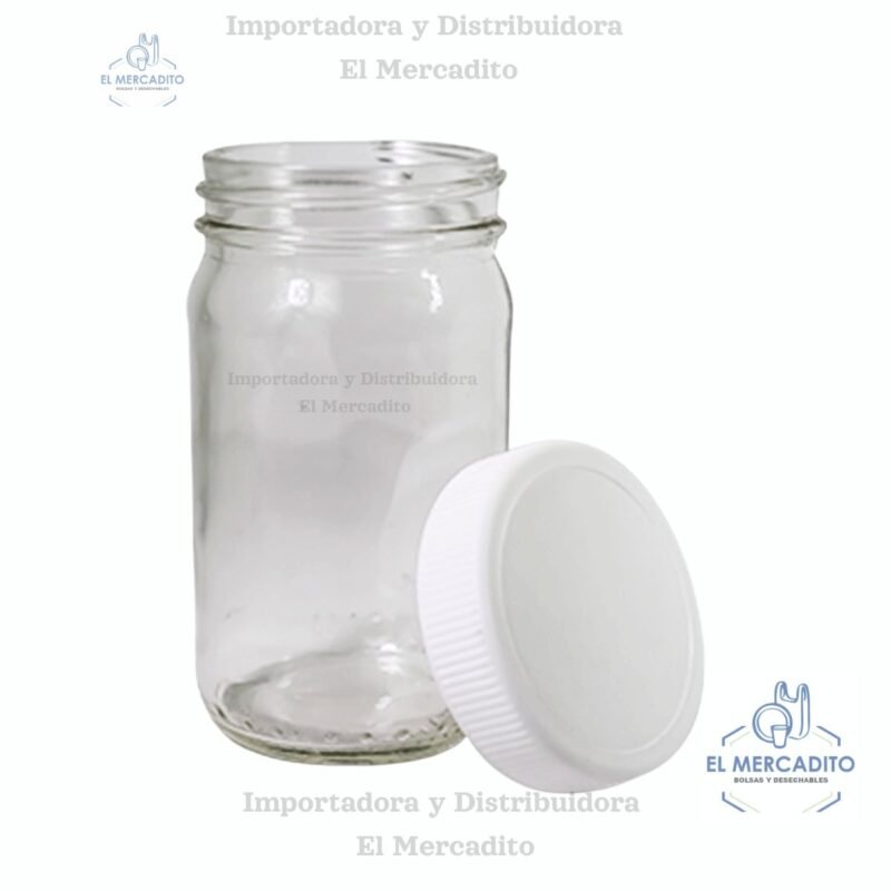 Envase de vidrio, Frasco de 240 ml / 8 oz C-2447, con  Tapa Plástica