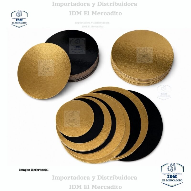 Base Reversible para queque Doble Cara, Rígidas, Dorada y Negra
