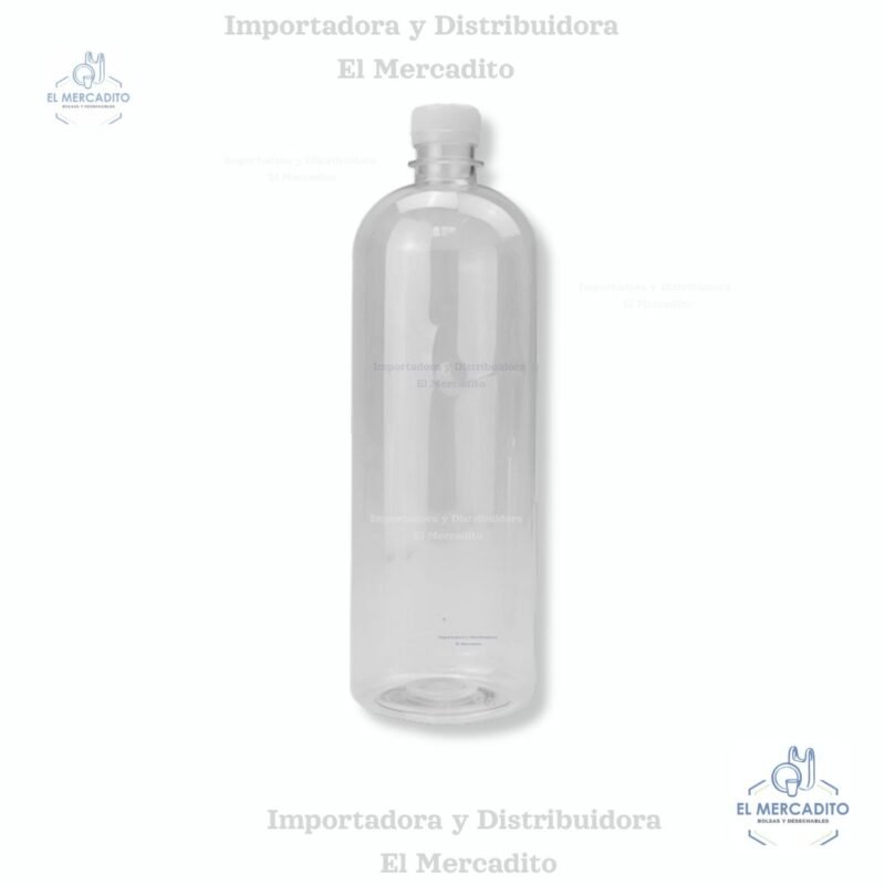Envase Plástico Botella 1000 ml Cilíndrica Lisa, 1 Litro