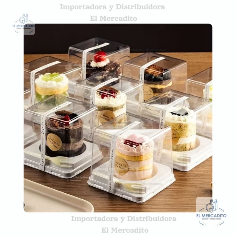 Caja Plástica Transparentes para Mini-queques