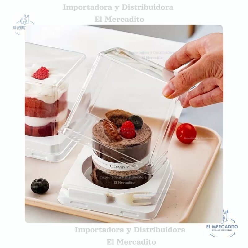 Caja Plástica Transparentes para Mini-queques