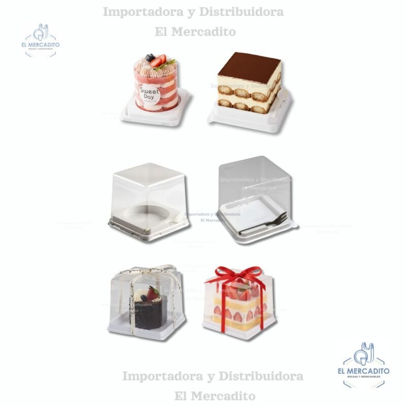 Caja Plástica Transparentes para Mini-queques