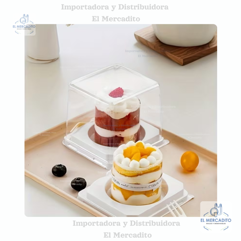 Caja Plástica Transparentes para Mini-queques