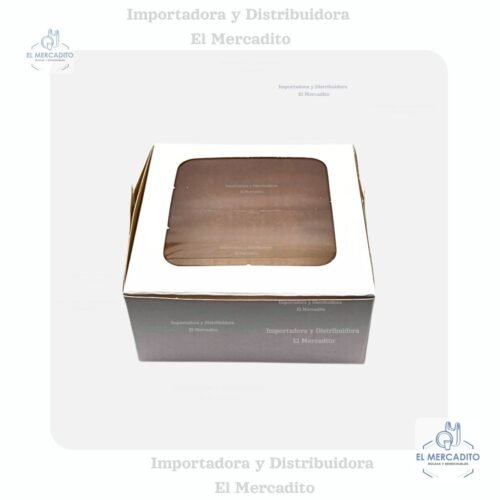 Contenedor ventana 700 ml (57) Caja con Ventana Mini Queque, 13,5 x 13,5 x 6,5 cm