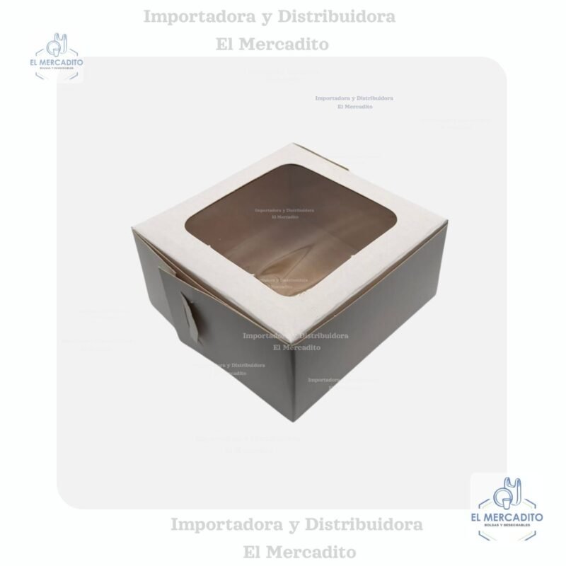 Caja con  Ventana Mini Queque, 13,5 x 13,5 x 6,5 cm