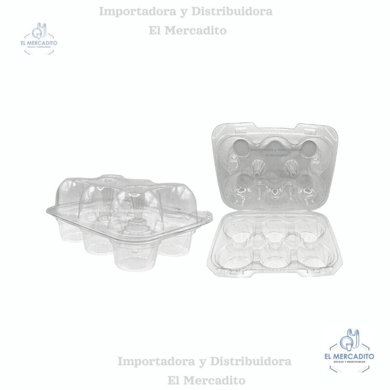 Empaque Cup Cake Plástico 6 Unidades