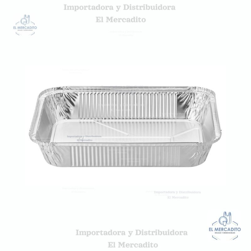 Molde de Aluminio 104 oz, Incluye tapa plástica transparente