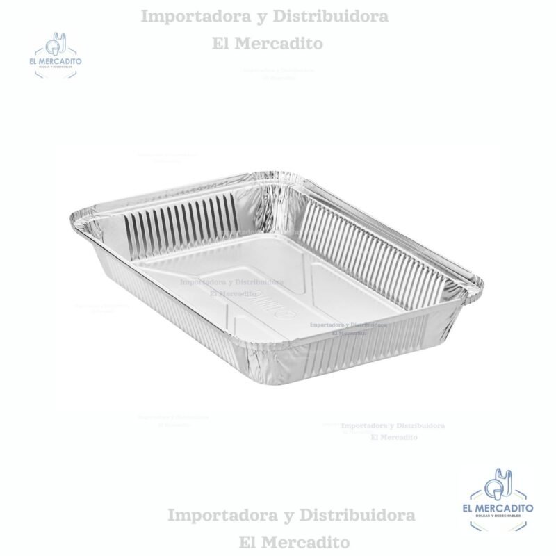 Molde de Aluminio 64 oz, Incluye tapa plástica transparente