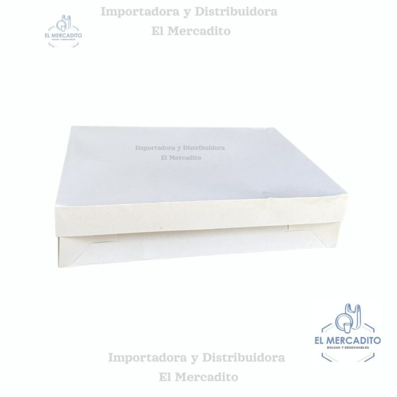 Caja Rectangular Blanca, 1 Plancha Quequera, 40x60x14 cm