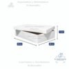 Caja Rectangular Blanca, 1/2 Plancha Quequera, 38x50x12 cm