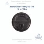 Tapa Vaso de Polipapel Negra 12 oz / 16 oz (360 cc / 500 cc)