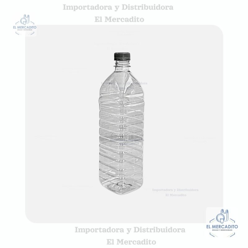 Quequera 32 (2) Botella Plástica Transparente Rectangular Pet 1 Litro