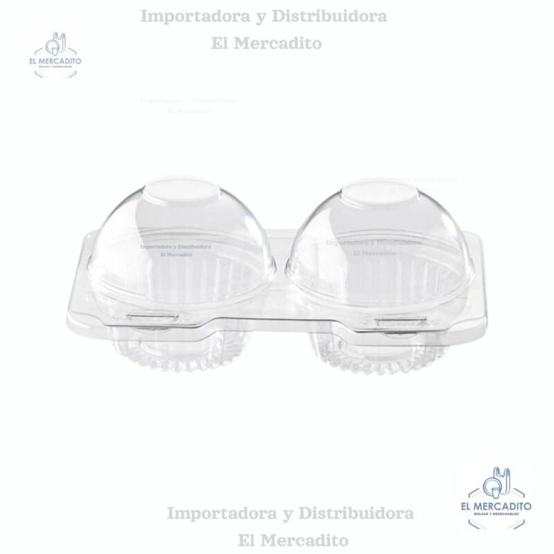 Empaque Cup Cake Plástico 2 Unidades Darnel