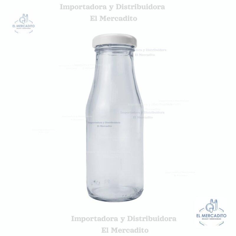 Envase Vidrio Botella 210 ml / 7 onzas, Juguera, Cristalino, tapa metálica, twist off c-2235