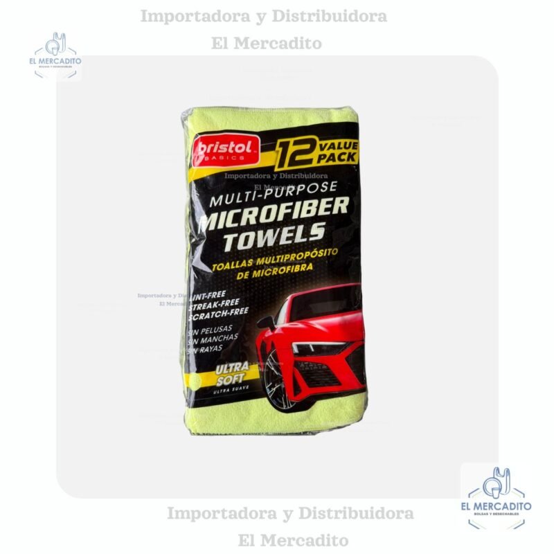 Paquete de paños de Microfibra, 12 unidades