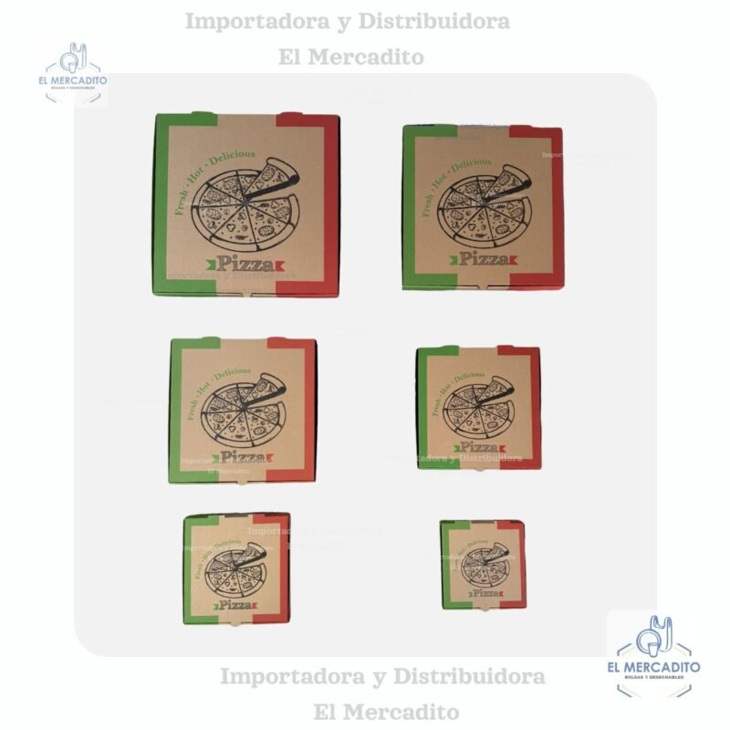 Cajas para Pizzas, #18, #16, #14, #12, #10, #8