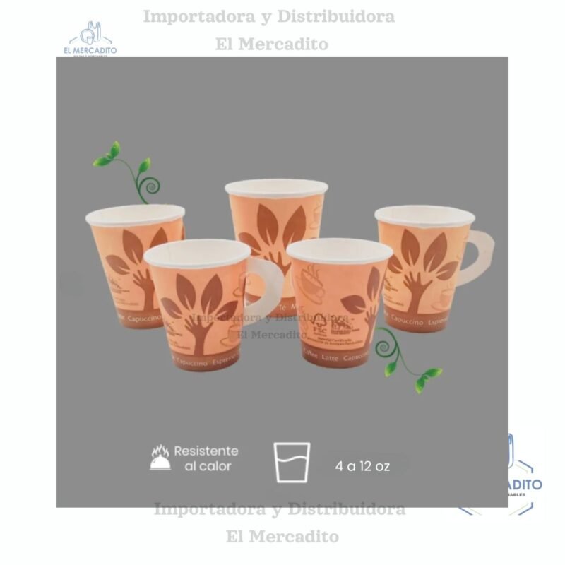 Vasos de Carton para Cafe, de 4 oz, 6 oz, 8 oz, 12 oz