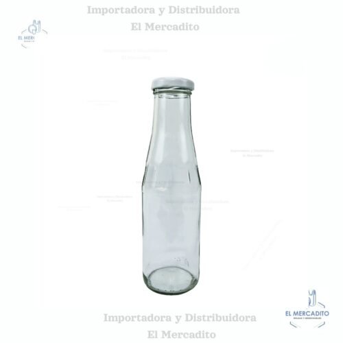 Envase Vidrio Botella 414 ml / 14 onzas, Cristalino, tapa metálica, twist off c-2271