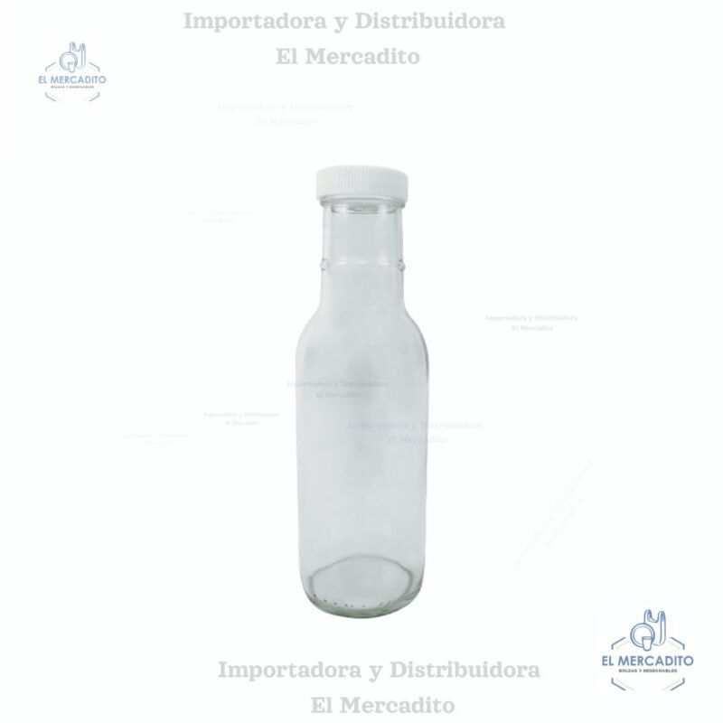 Envase Vidrio Botella 360 ml Cristalino Tapa Plástica 38 mm C-2665