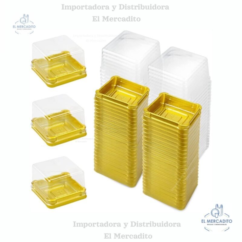 Empaque Domo Rectangular Dorada