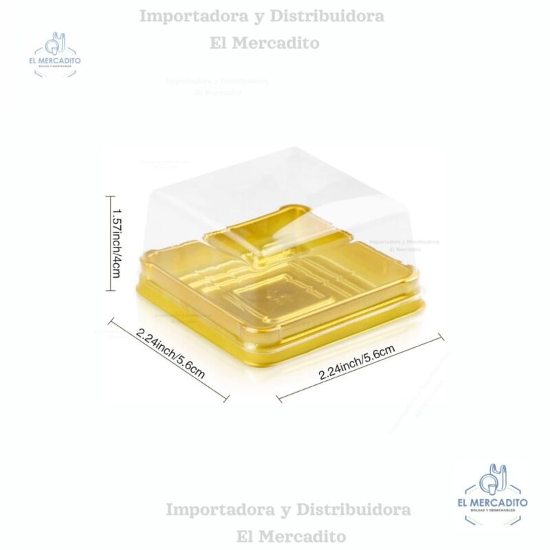 Empaque Domo Rectangular Dorada