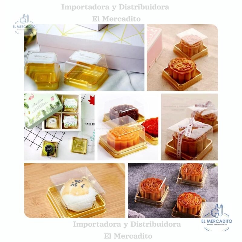 Empaque Domo Rectangular Dorada