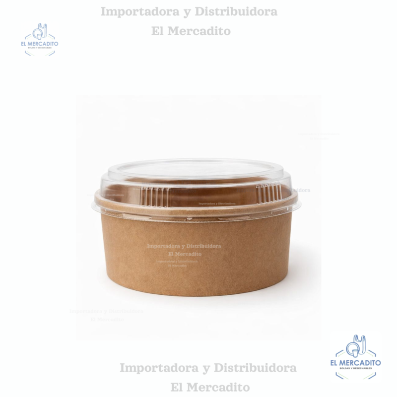 Contenedor Circular Kraft (Cartón) 380 ml