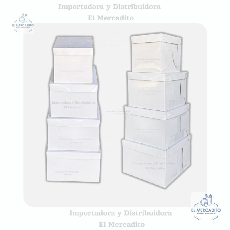 Caja de Cartón Blanca Alta para queques