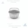 Molde de Aluminio para Cup cake, con Tapa Plástica, en paquetes de 10 unidades