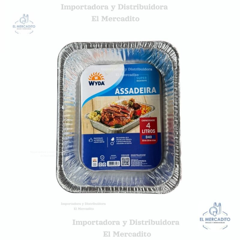 Molde de Aluminio Rectangular Wyda 4 Litros 32,5 x 26,5 x 6,5 cm