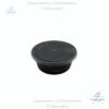 Contenedor Envase Redondo Negro 250 ml con tapa plástica transparente