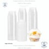 Vaso #5 oz Tapa domo desechable transparente, en paquetes de 25 unidades, tazas de postre para helado, yogur, parfait, pudín, frutas
