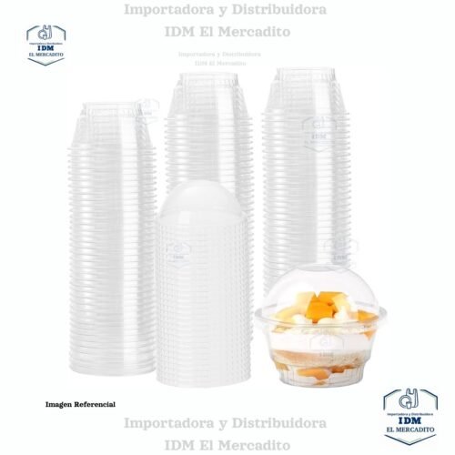 Vaso #5 oz Tapa domo desechable transparente, en paquetes de 25 unidades, tazas de postre para helado, yogur, parfait, pudín, frutas