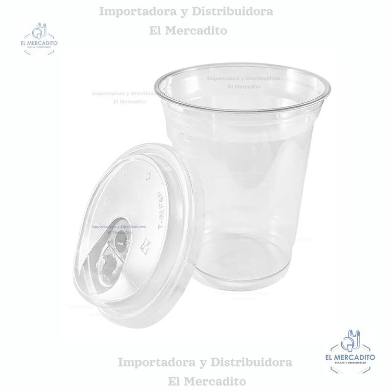 Vaso Transparente Pet 12 Oz Con Tapa Sip lid, paquetes de 25 unidades