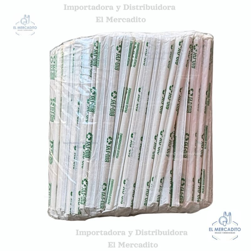 Pajillas Biodegradables de Cartón SYS, paquete de 500 unidades