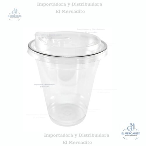 Pajillas Plasticas de colores (9) Vaso Transparente Pet 12 Oz Con Tapa Sip lid, paquetes de 25 unidades