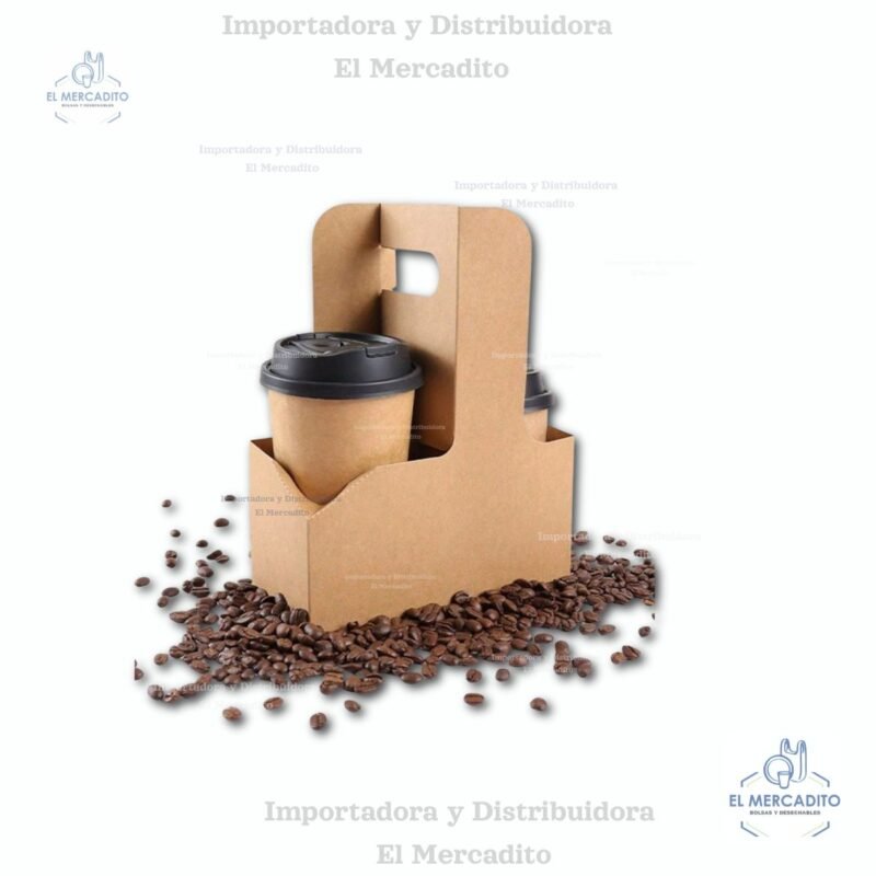 Porta Vasos de Manilla, color cartón de 2 y 4 unidades