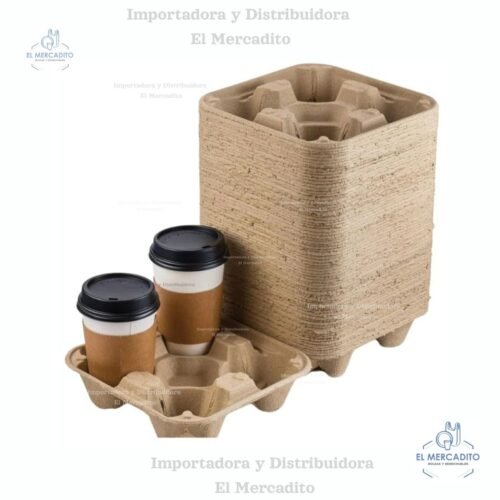 Porta Vasos carton Carton (6) Porta Vasos para 4 unidades ecológico