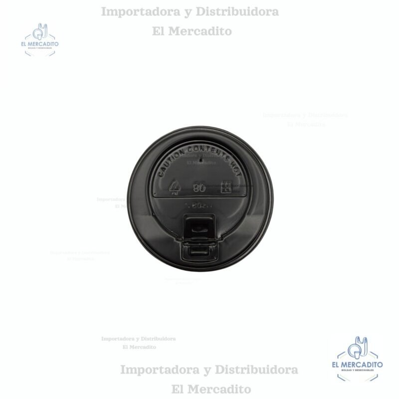 Tapa Vaso de Polipapel Negra 8 oz (236 cc)