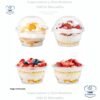 Vaso #5 oz Tapa domo desechable transparente, en paquetes de 25 unidades, tazas de postre para helado, yogur, parfait, pudín, frutas