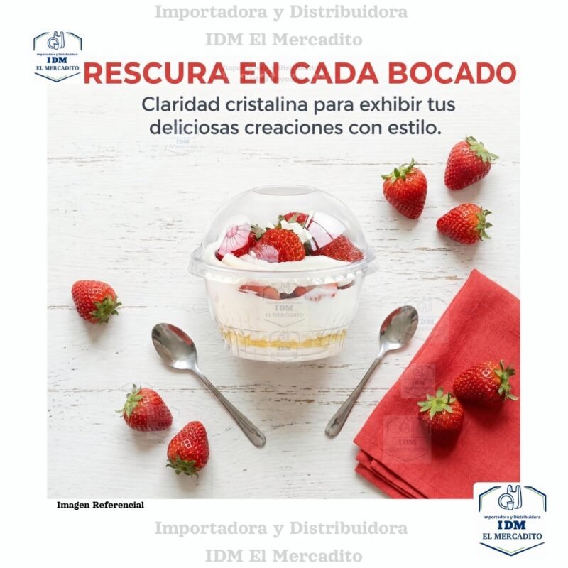 Vaso #5 oz Tapa domo desechable transparente, en paquetes de 25 unidades, tazas de postre para helado, yogur, parfait, pudín, frutas