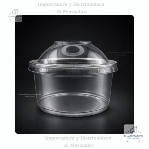 Vaso 9 tapa domo (4) Taza #12 oz Tapa domo desechable transparente, en paquetes de 25 unidades