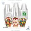 Vaso #9 oz Tapa domo desechable transparente, en paquetes de 25 unidades, tazas de postre de cristal para helado, yogur, parfait, pudín, frutas