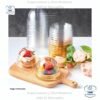Envase redondo de plástico con diseño moderno y tapa para pasteles, mini domos desechables para empaque de repostería y postres.