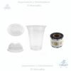 Vasos #12 oz para Batidos, compatible con maquina selladora, tapa plástica plana y tapa plástica domo, en paquetes de 50 unidades