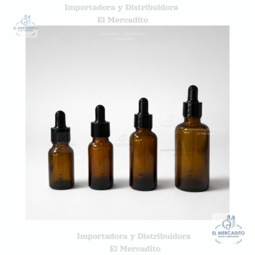 Gotero de Vidrio Ámbar, 50 ml, 30 ml, 20 ml, 15 ml