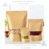Bolsa Ziplock Kraft con Ventana, Variedad de tamaños